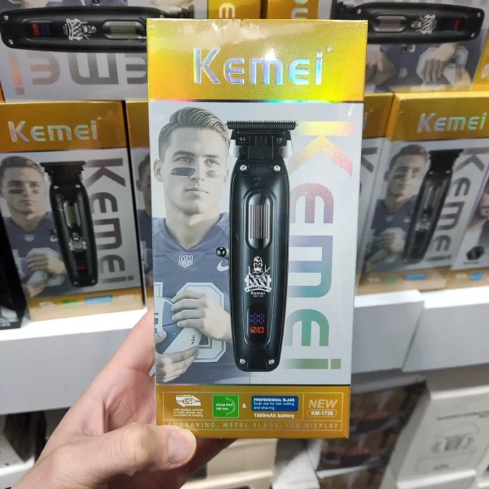 ماشین اصلاح حرفه‌ای شارژی کیمی KEMEI KM-1728 خط زن اصلی و اورجینال - Image 4