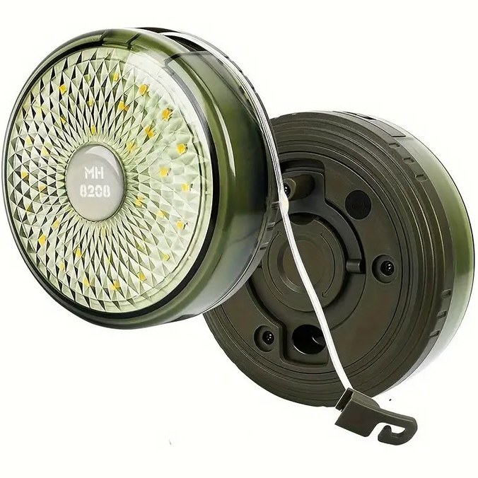 چراغ چادر ریسه‌ای شارژی 10 متری مدل MH-8208 با پاوربانک و شارژ Type-C