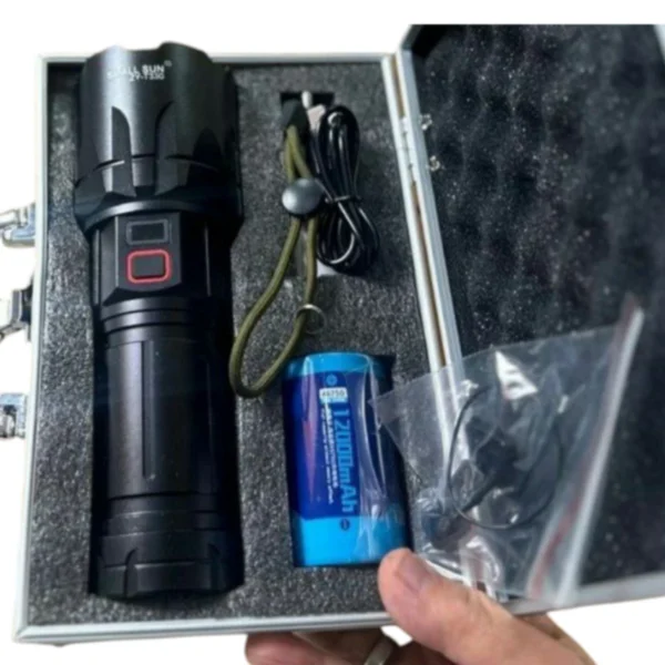 چراغ قوه شارژی اسمال سان مدل ZY-T330 با نور 5000 لومن، برد 1000 متر و باتری 12000 میلی‌آمپرساعت - تصویر 3