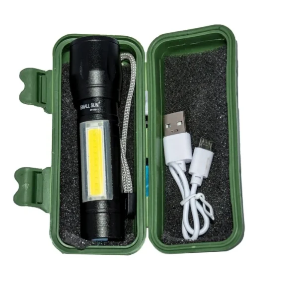 چراغ قوه اسمال سان مدل ZY-R911 شارژی با لامپ جانبی و قابلیت زوم | Small Sun - تصویر 2