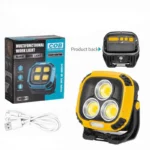 چراغ پروژکتور شارژی پاوربانک دار مدل W891 با پایه چرخشی، آهنربا و نور COB - Image 3