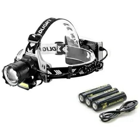 چراغ پیشانی زوم‌دار زینگارو مدل V82-GT200 | هدلایت شارژی 2000 لومن با برد 1000 متر